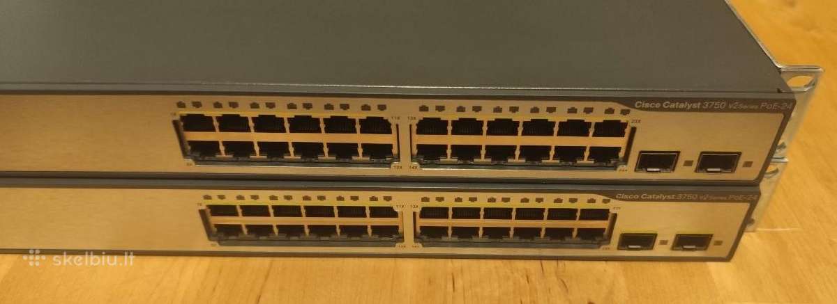 Cisco Catalyst 3750 v2 Poe 24 port naudotas