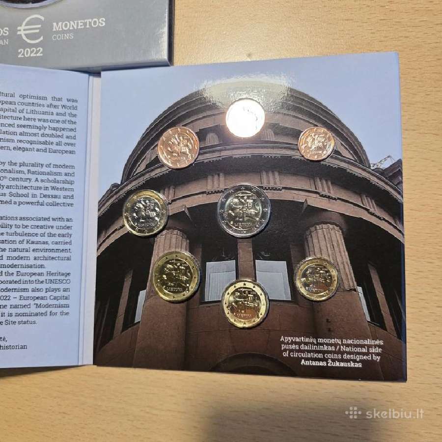 2022 Euro monetų rinkinys - Kauno modernizmas