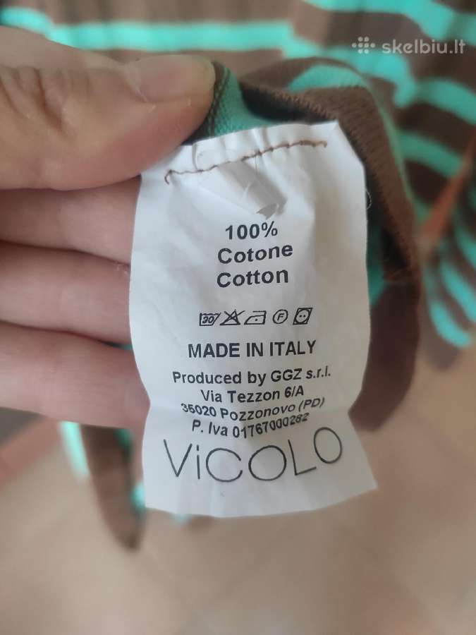 Mėtinės ir rudos spalvos medvilninė suknelė Vicolo - nuotraukos Nr. 3