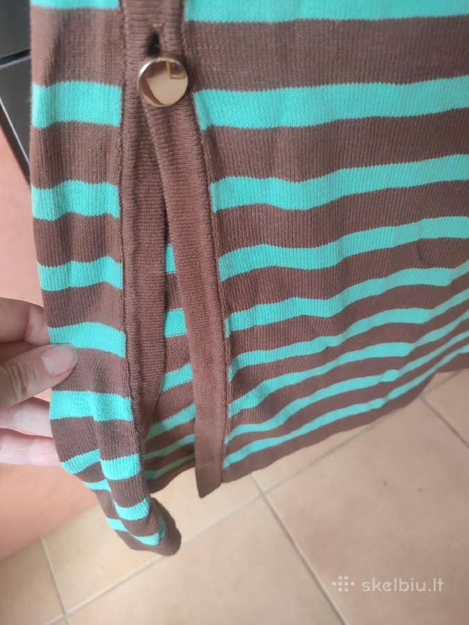 Mėtinės ir rudos spalvos medvilninė suknelė Vicolo - nuotraukos Nr. 2