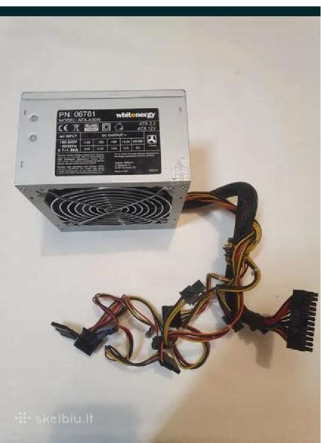 400w (20+4pin, 2xsata, 1xpci-e / 12 cm; siuntimas) - nuotraukos Nr. 2
