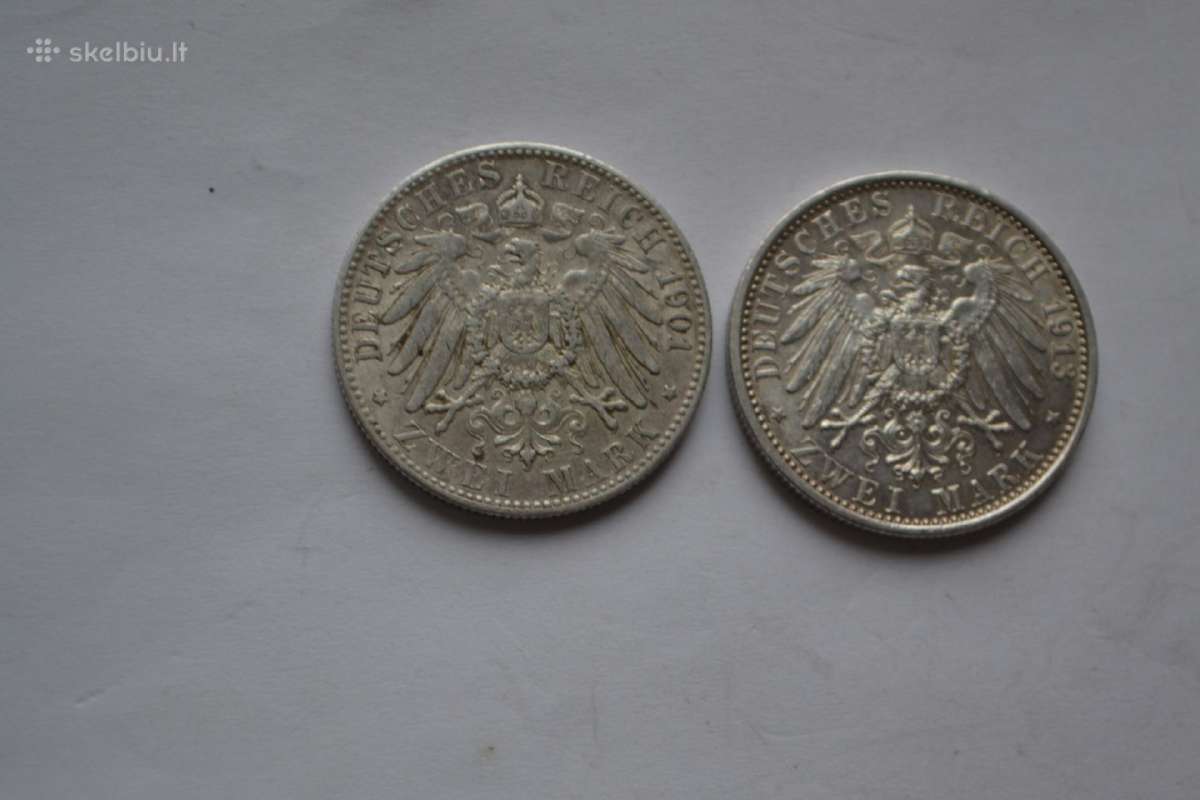 2 Markes 1901 m.,2 markes 1913 m. - nuotraukos Nr. 2
