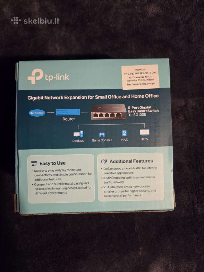 Tp Link switch 5 port - nuotraukos Nr. 2