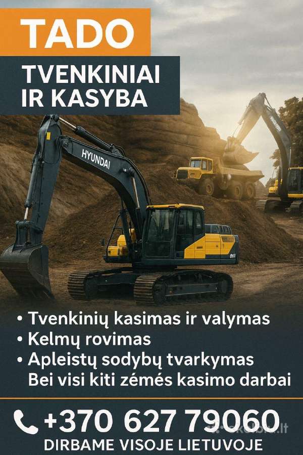 Tvenkiniu kasimas, ekskavatoriaus nuoma - nuotraukos Nr. 4