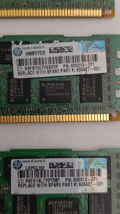RAM Elpida 8gb 2rx4 Pc3-10600r-9-10-e2 - nuotraukos Nr. 4