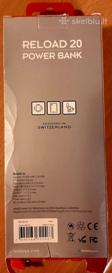 Skross Powerbank Skros Powerbank Reload 20 Pd 100 - nuotraukos Nr. 2