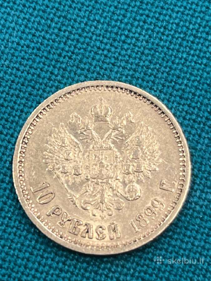 10 Rublių Auksinė Moneta Nikolajus II 1899 Rusijos