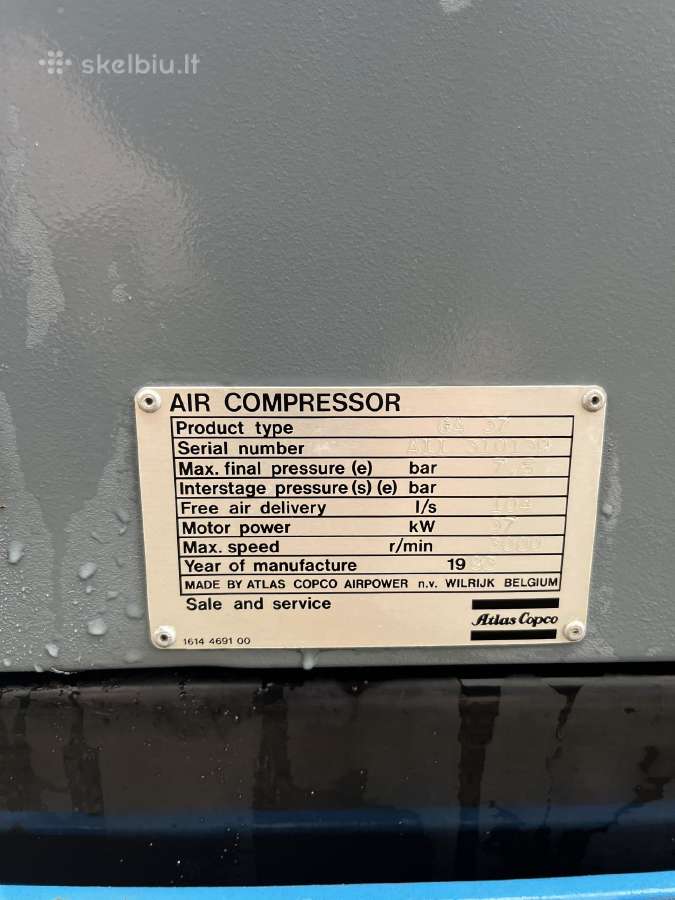 Atlas copco 37kw sraigtinis kompresorius - nuotraukos Nr. 12
