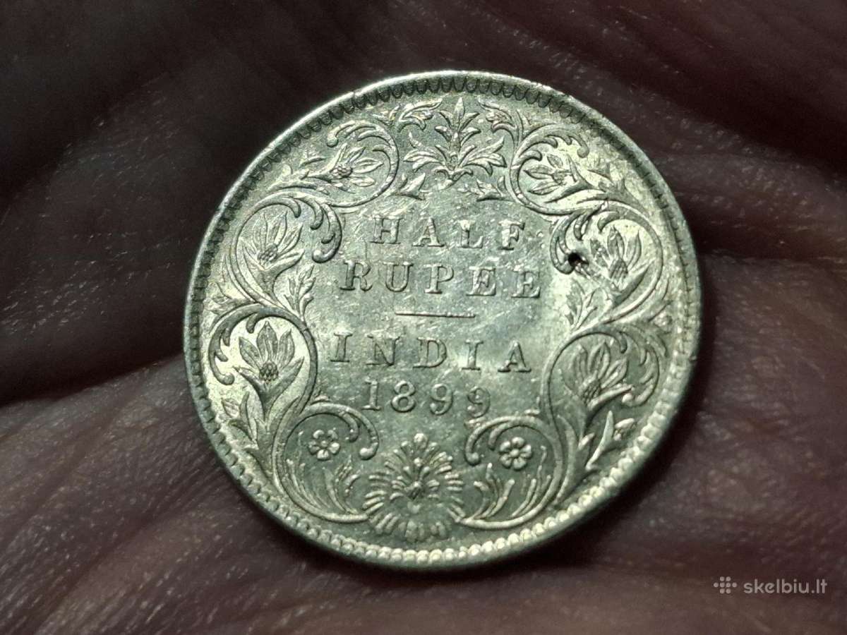 Britų Indija 1/2 rupijos 1899 B sidabras