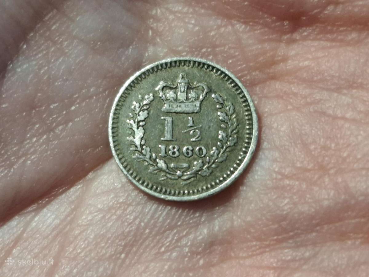 UK 1 1/2 penco 1860 sidabras