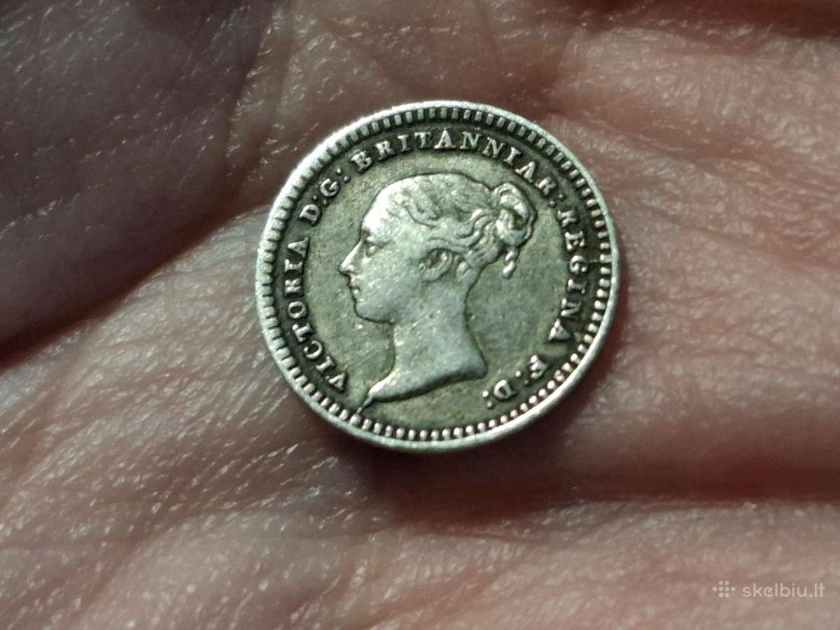 UK 1 1/2 penco 1860 sidabras - nuotraukos Nr. 2