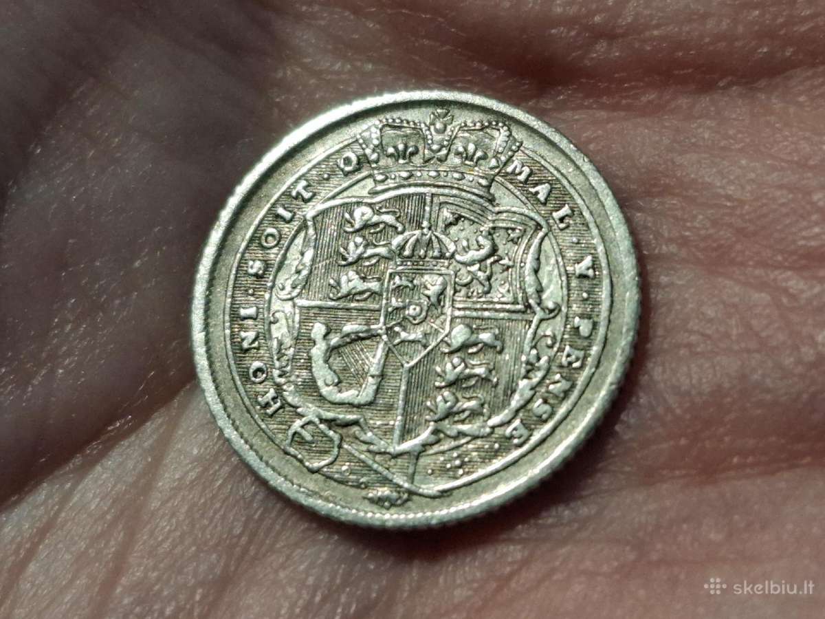 UK 6 pencai 1817 sidabras