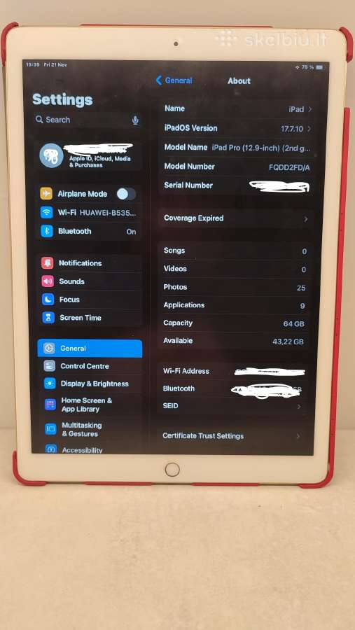 Apple iPad Pro 12,9 inch, 2 gen. 64 GB Gold - nuotraukos Nr. 8