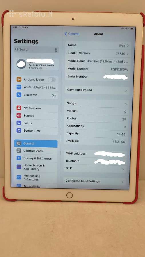 Apple iPad Pro 12,9 inch, 2 gen. 64 GB Gold - nuotraukos Nr. 9