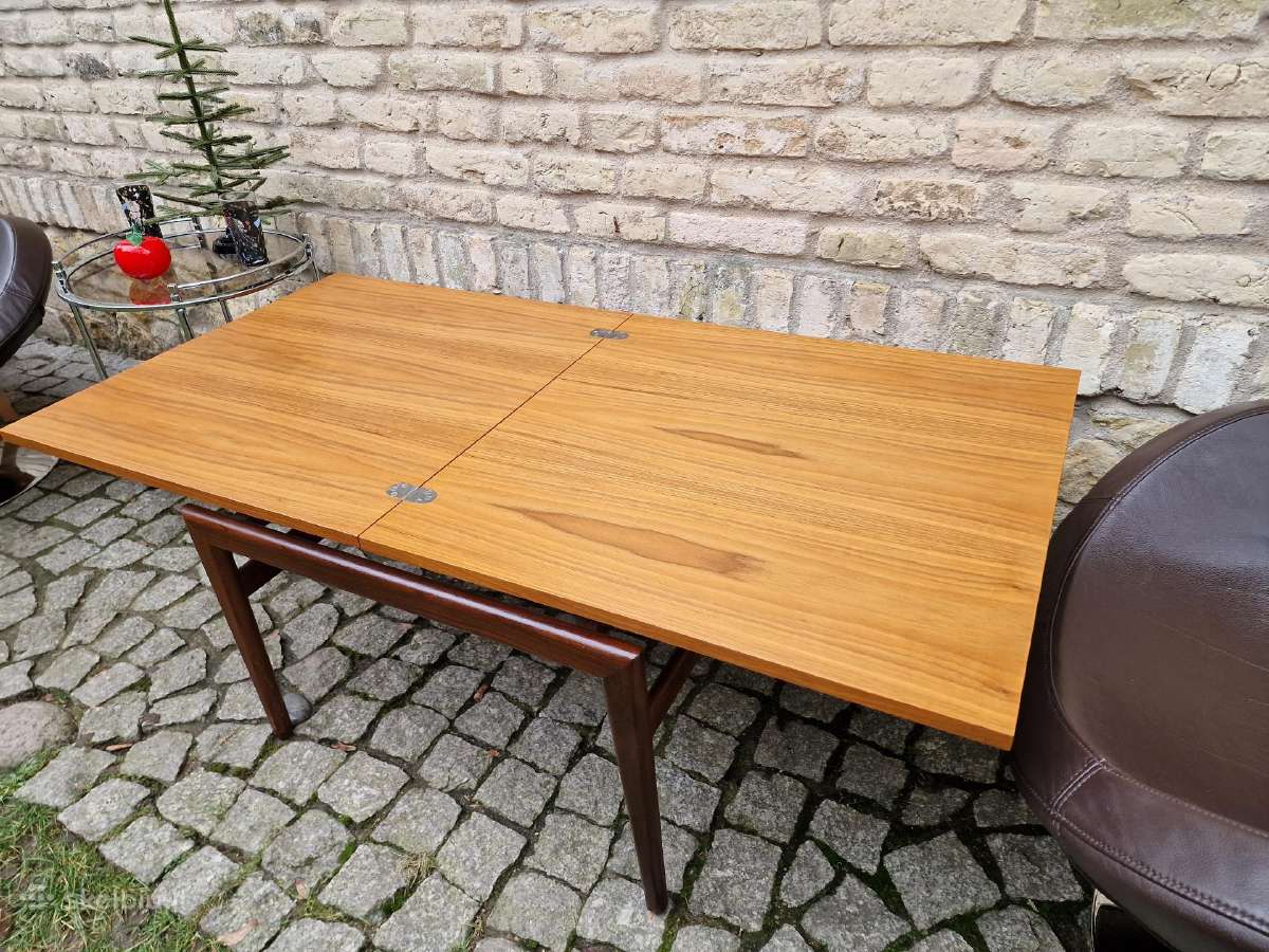 Vintažinis mid century tikmedžio kavos staliukas - nuotraukos Nr. 2
