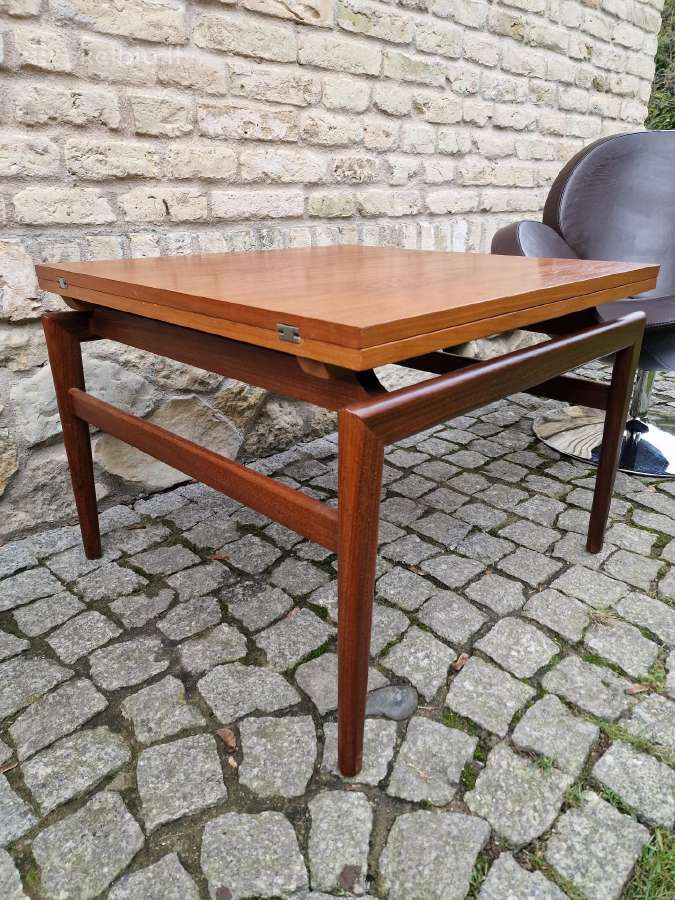 Vintažinis mid century tikmedžio kavos staliukas - nuotraukos Nr. 3