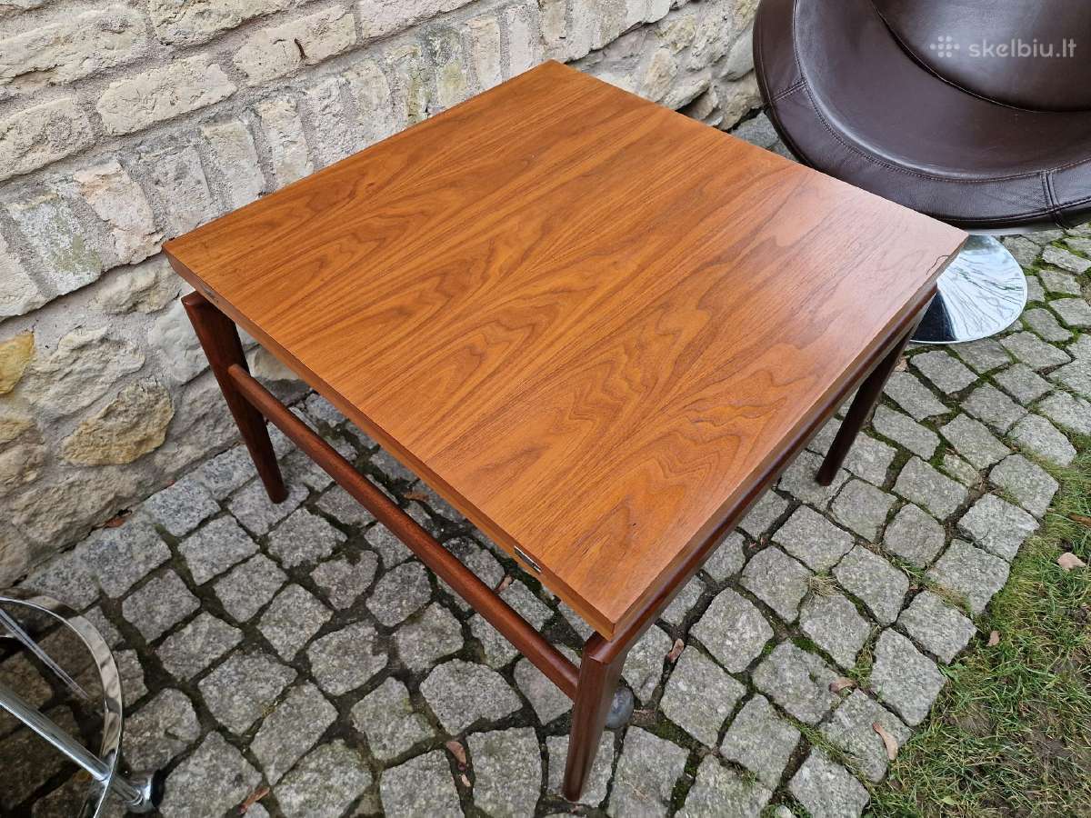 Vintažinis mid century tikmedžio kavos staliukas - nuotraukos Nr. 4
