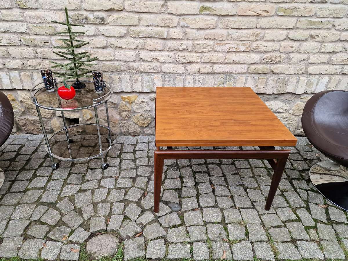 Vintažinis mid century tikmedžio kavos staliukas - nuotraukos Nr. 7