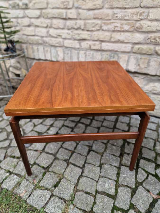 Vintažinis mid century tikmedžio kavos staliukas - nuotraukos Nr. 16