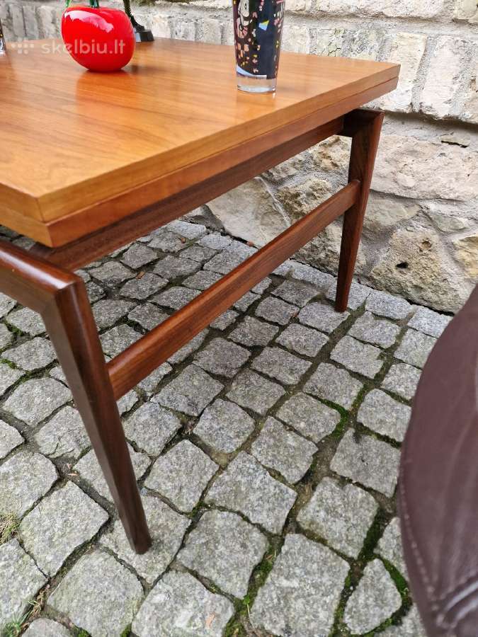 Vintažinis mid century tikmedžio kavos staliukas - nuotraukos Nr. 25