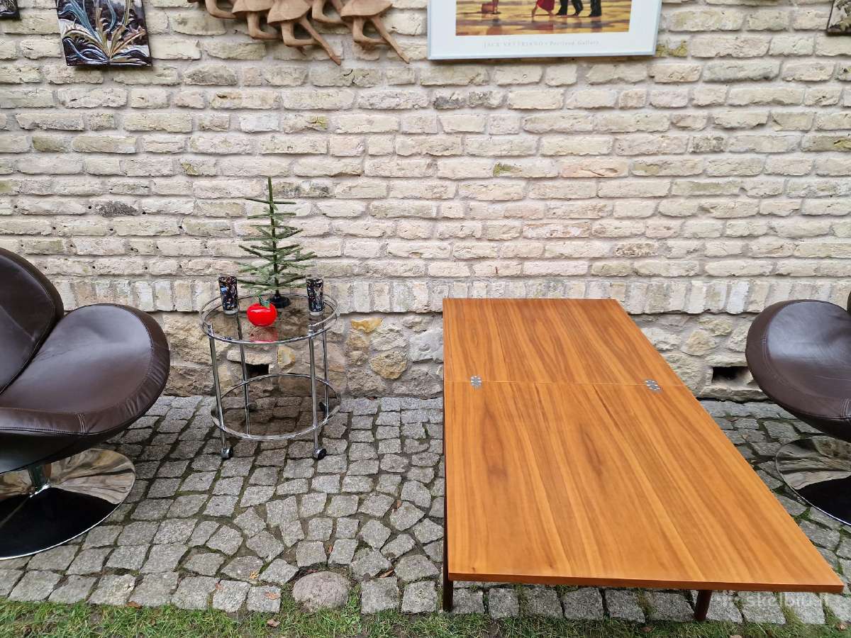 Vintažinis mid century tikmedžio kavos staliukas - nuotraukos Nr. 30
