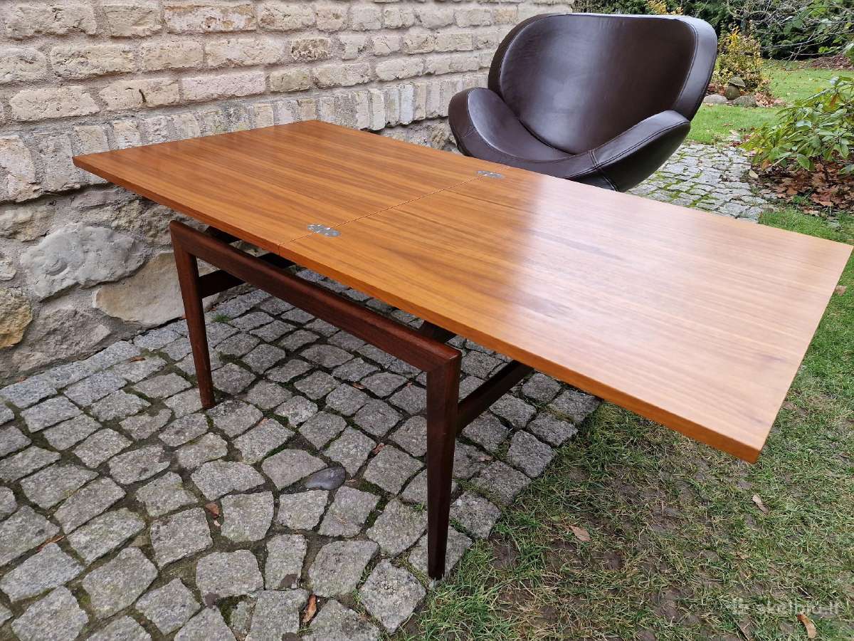 Vintažinis mid century tikmedžio kavos staliukas - nuotraukos Nr. 31