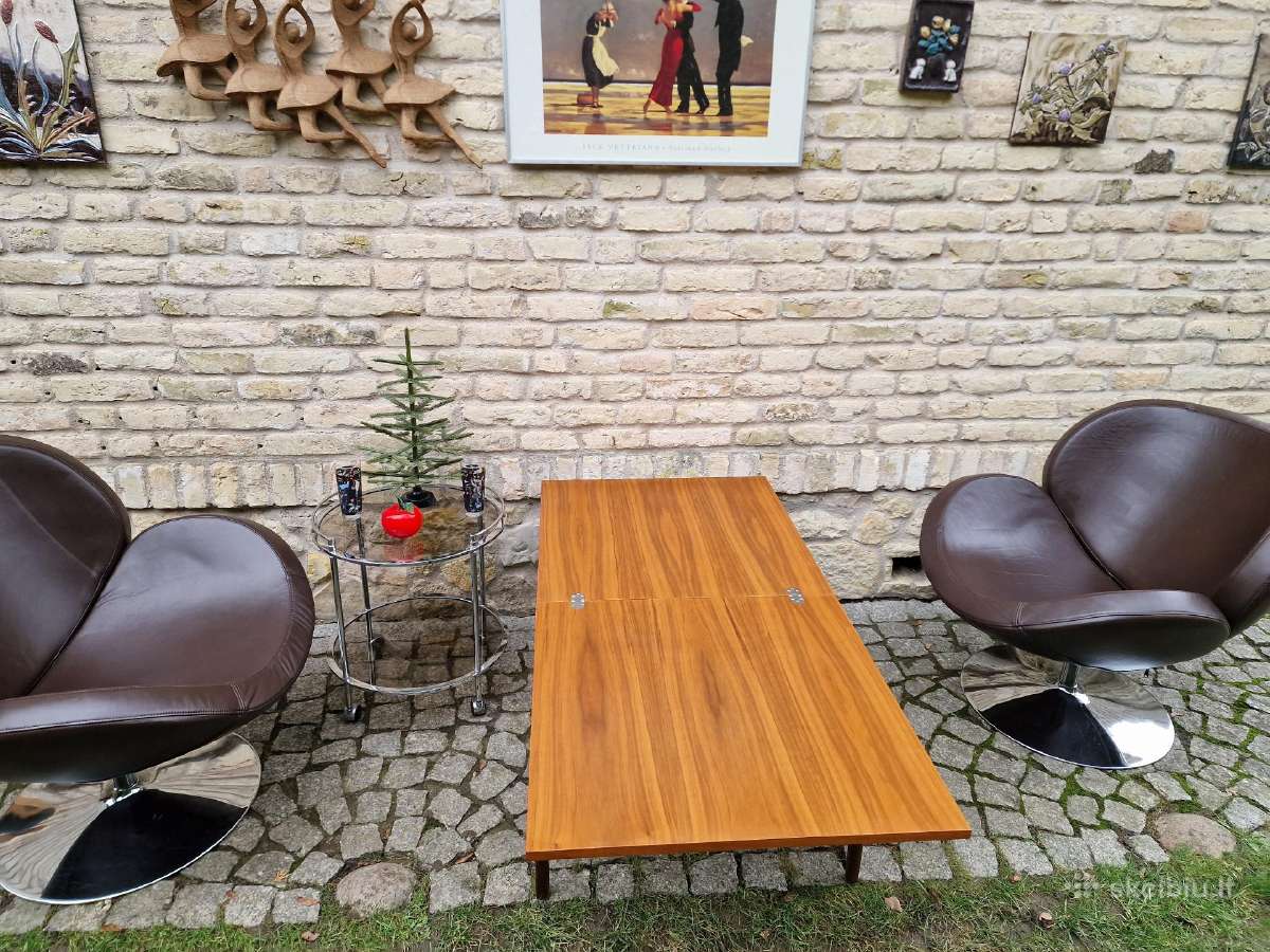 Vintažinis mid century tikmedžio kavos staliukas - nuotraukos Nr. 35