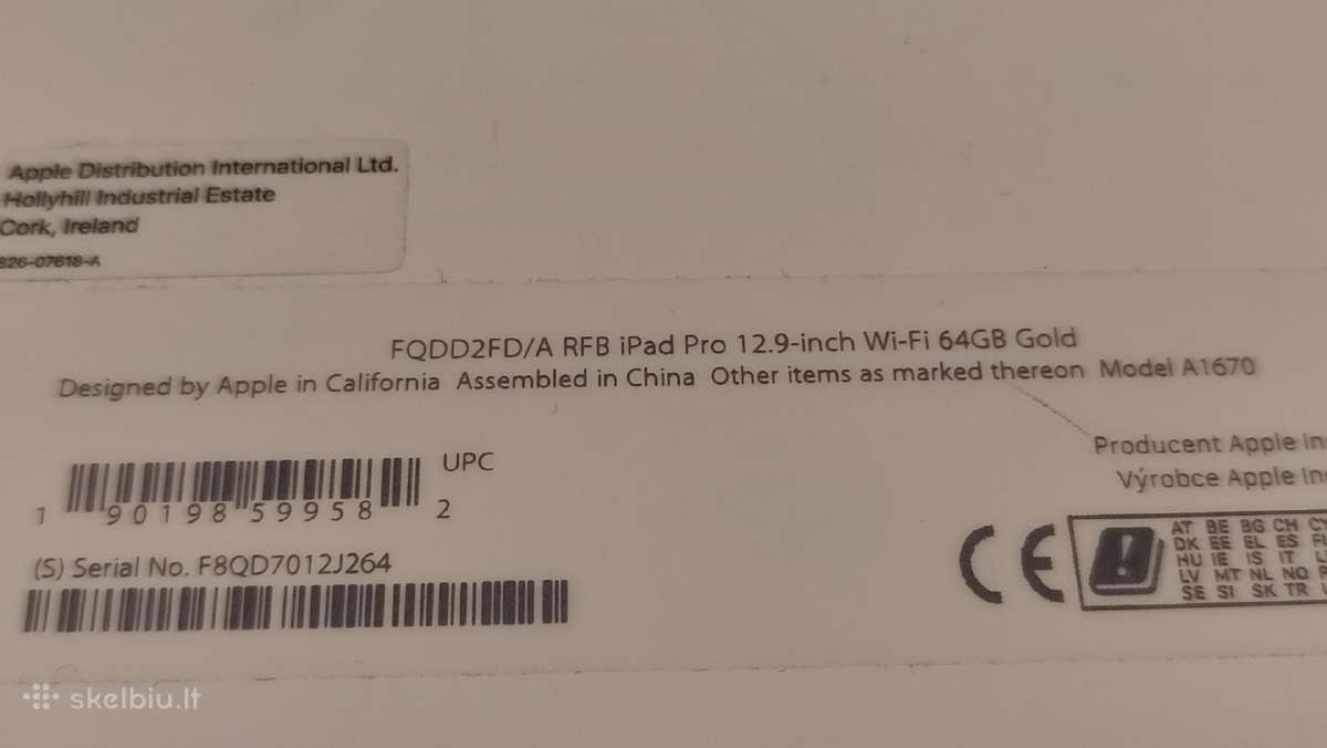 Apple iPad Pro 12,9 inch, 2 gen. 64 GB Gold - nuotraukos Nr. 14