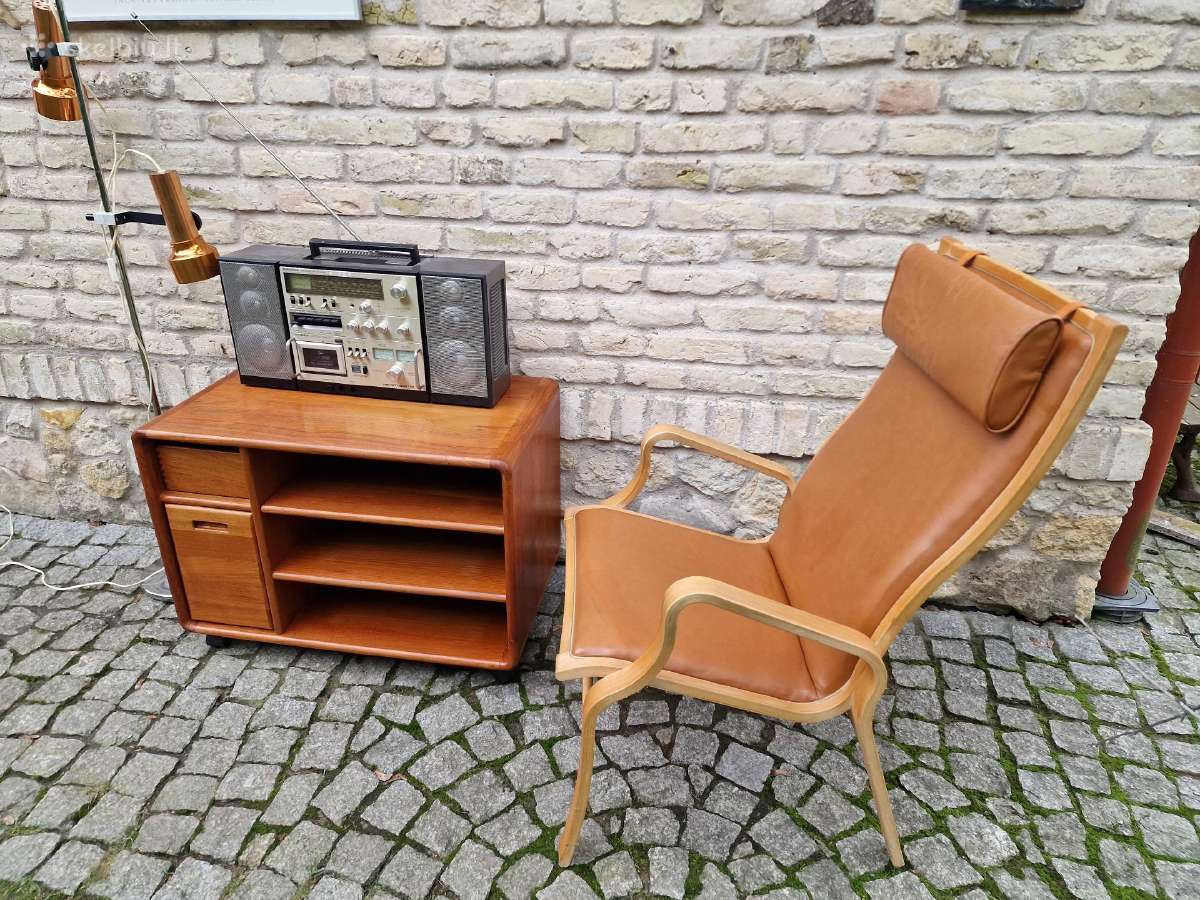 Vintažinis mid century autorinis odinis fotelis - nuotraukos Nr. 2