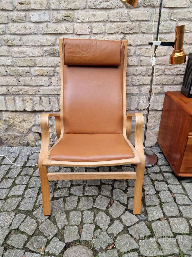 Vintažinis mid century autorinis odinis fotelis - nuotraukos Nr. 6