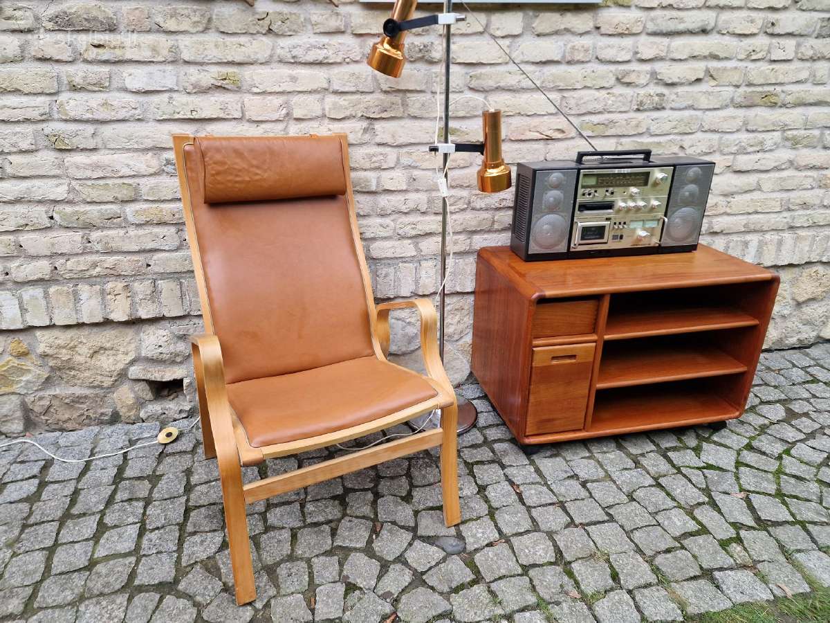 Vintažinis mid century autorinis odinis fotelis - nuotraukos Nr. 10