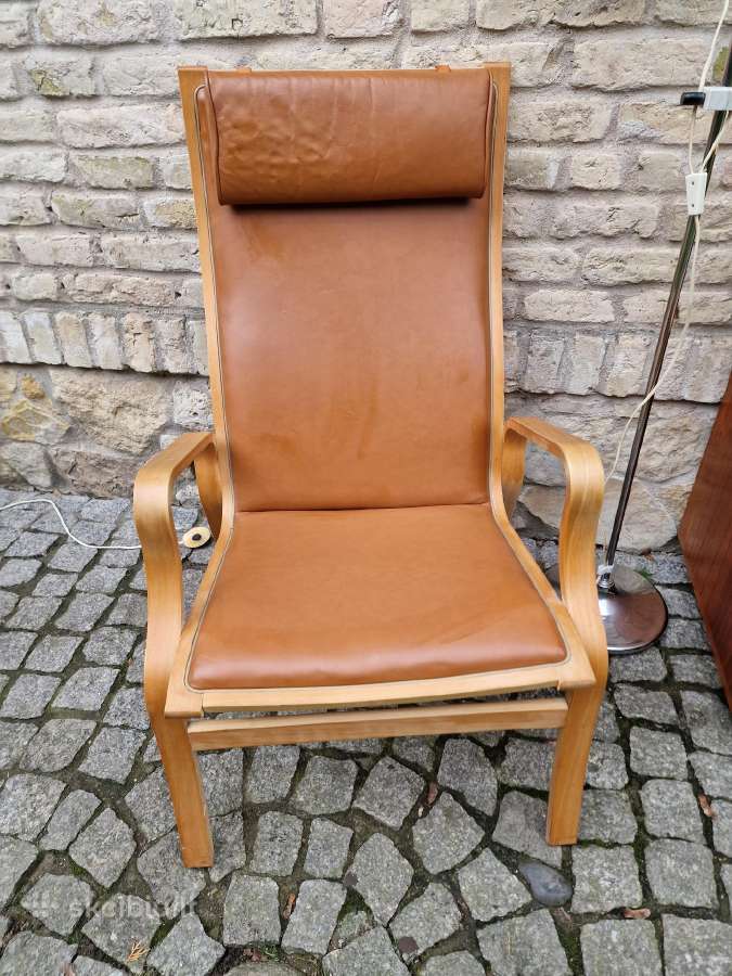 Vintažinis mid century autorinis odinis fotelis - nuotraukos Nr. 12