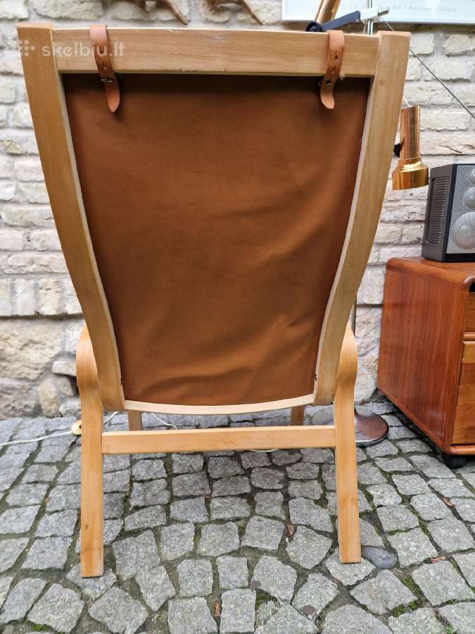 Vintažinis mid century autorinis odinis fotelis - nuotraukos Nr. 14