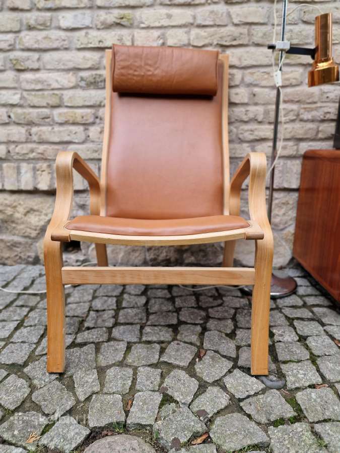 Vintažinis mid century autorinis odinis fotelis - nuotraukos Nr. 18
