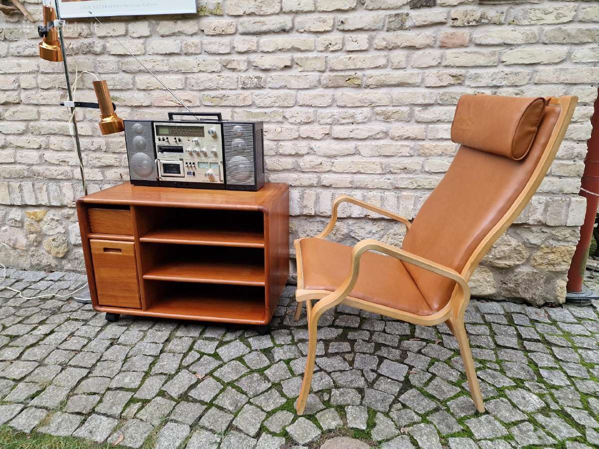 Vintažinis mid century autorinis odinis fotelis - nuotraukos Nr. 23