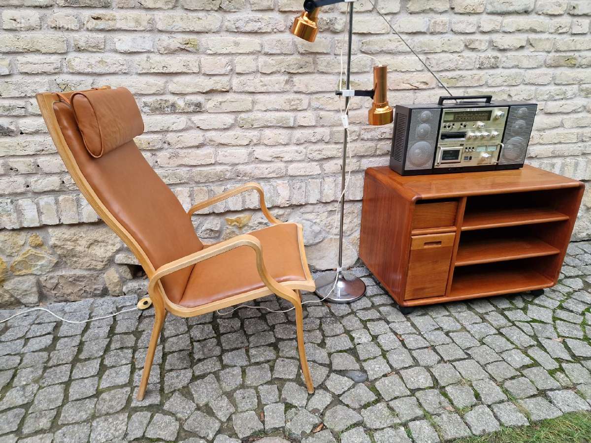 Vintažinis mid century autorinis odinis fotelis - nuotraukos Nr. 24