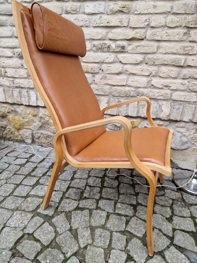 Vintažinis mid century autorinis odinis fotelis - nuotraukos Nr. 25