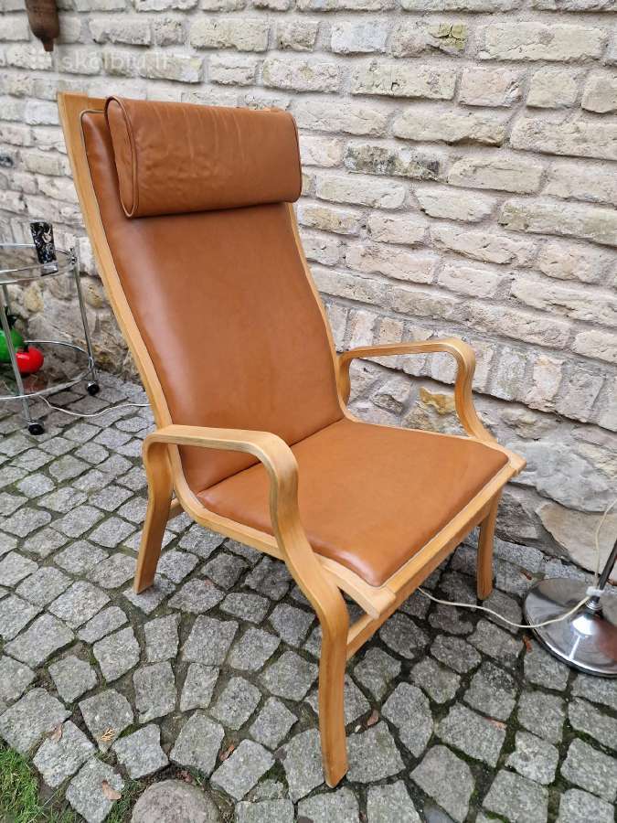 Vintažinis mid century autorinis odinis fotelis - nuotraukos Nr. 27
