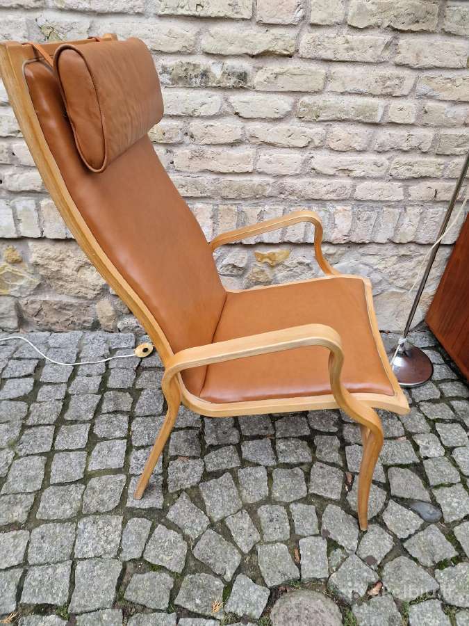 Vintažinis mid century autorinis odinis fotelis - nuotraukos Nr. 28