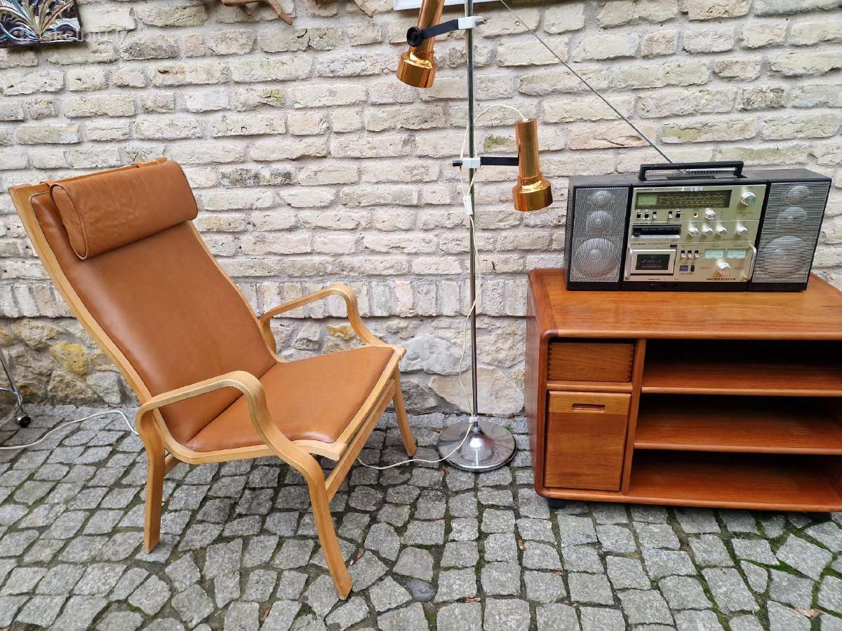 Vintažinis mid century autorinis odinis fotelis - nuotraukos Nr. 29