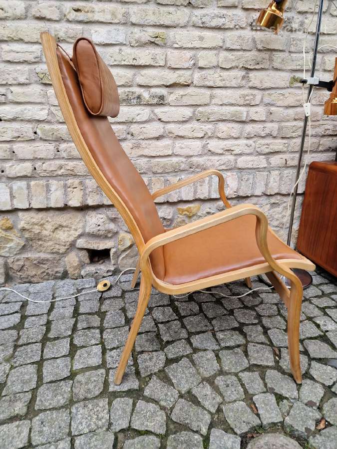 Vintažinis mid century autorinis odinis fotelis - nuotraukos Nr. 30