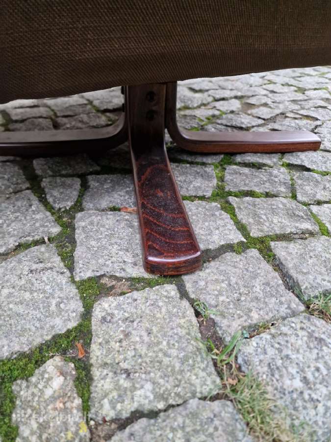 Vintažinis mid century odinis poilsio fotelis - nuotraukos Nr. 17