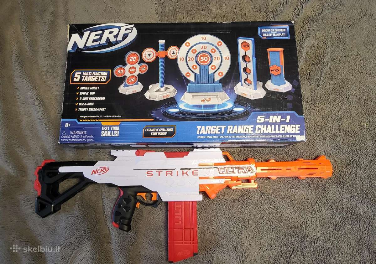 Nerf žaislinis šautuvas ir taikiniai