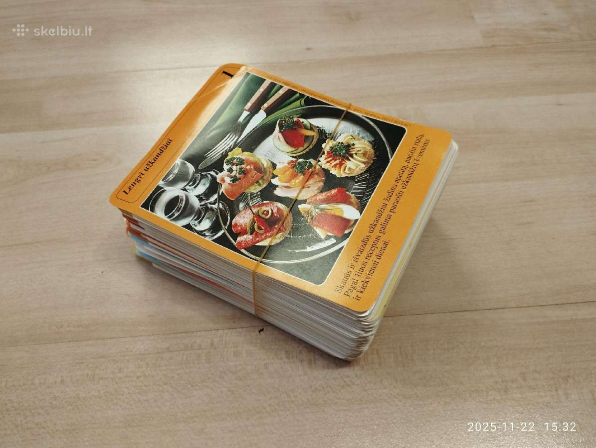 Maisto gaminimo receptų kortelės