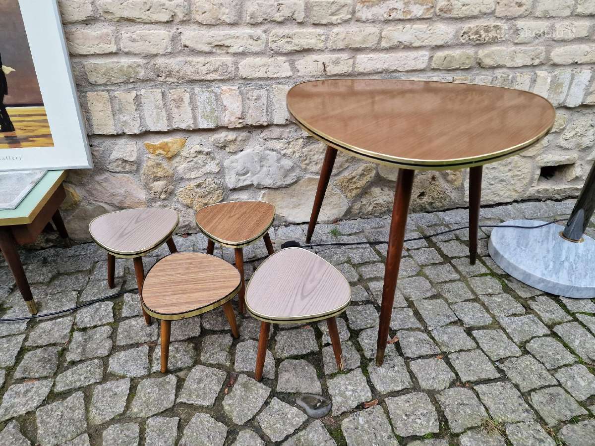 Vintažinis mid century kavos staliukas ir kt. - nuotraukos Nr. 3