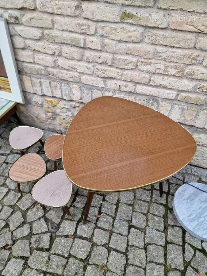 Vintažinis mid century kavos staliukas ir kt. - nuotraukos Nr. 4