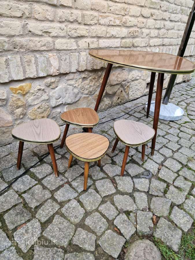 Vintažinis mid century kavos staliukas ir kt. - nuotraukos Nr. 5