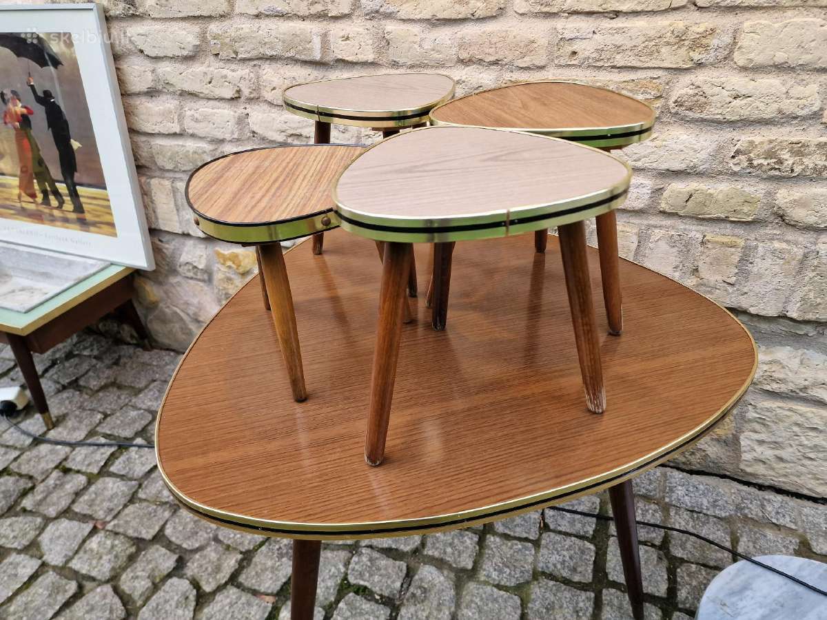 Vintažinis mid century kavos staliukas ir kt. - nuotraukos Nr. 13