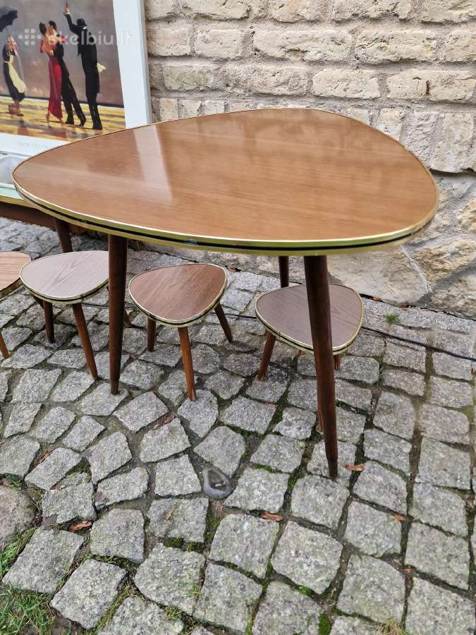 Vintažinis mid century kavos staliukas ir kt. - nuotraukos Nr. 19