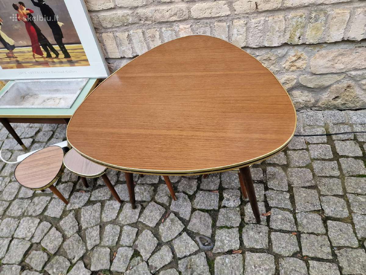 Vintažinis mid century kavos staliukas ir kt. - nuotraukos Nr. 25